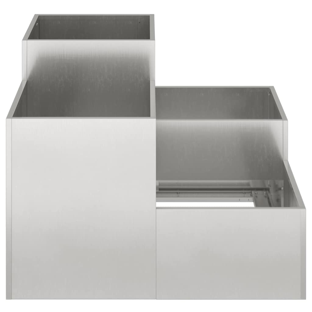 Vaso da giardino Argento 80 x 80 x 60 cm Acciaio inossidabile