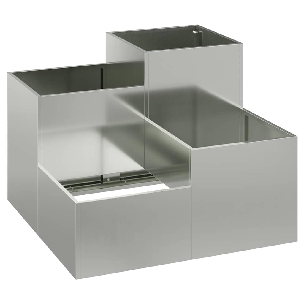 Vaso da giardino Argento 80 x 80 x 60 cm Acciaio zincato