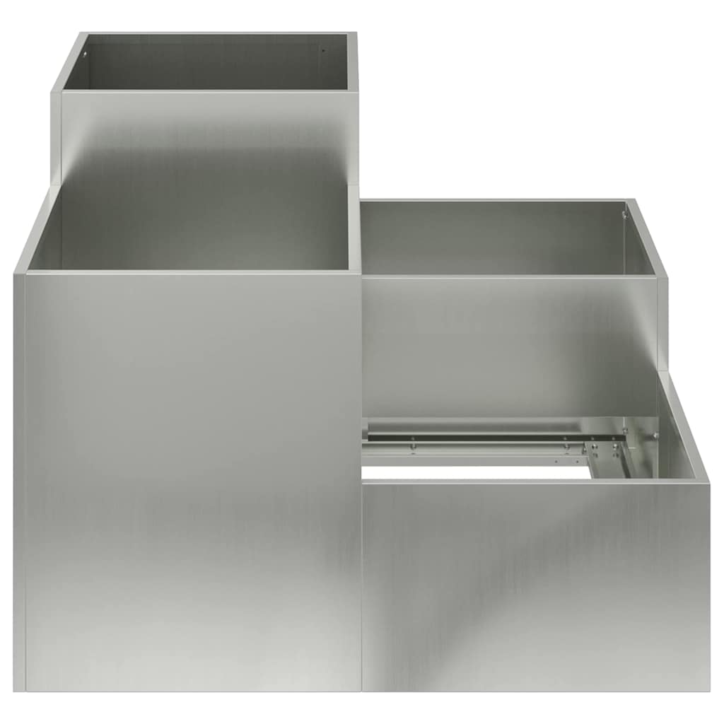 Vaso da giardino Argento 80 x 80 x 60 cm Acciaio zincato