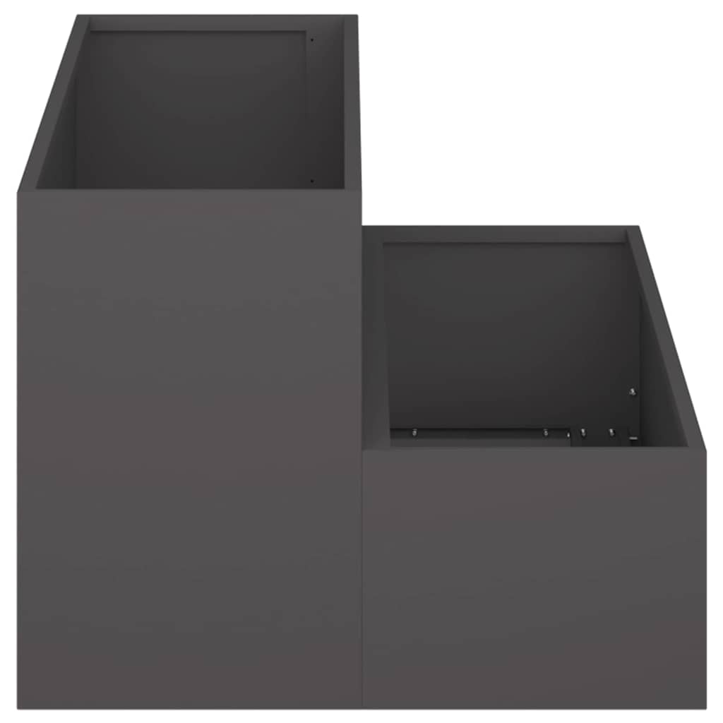 Vaso da giardino Nero 100 x 60 x 45 cm Acciaio