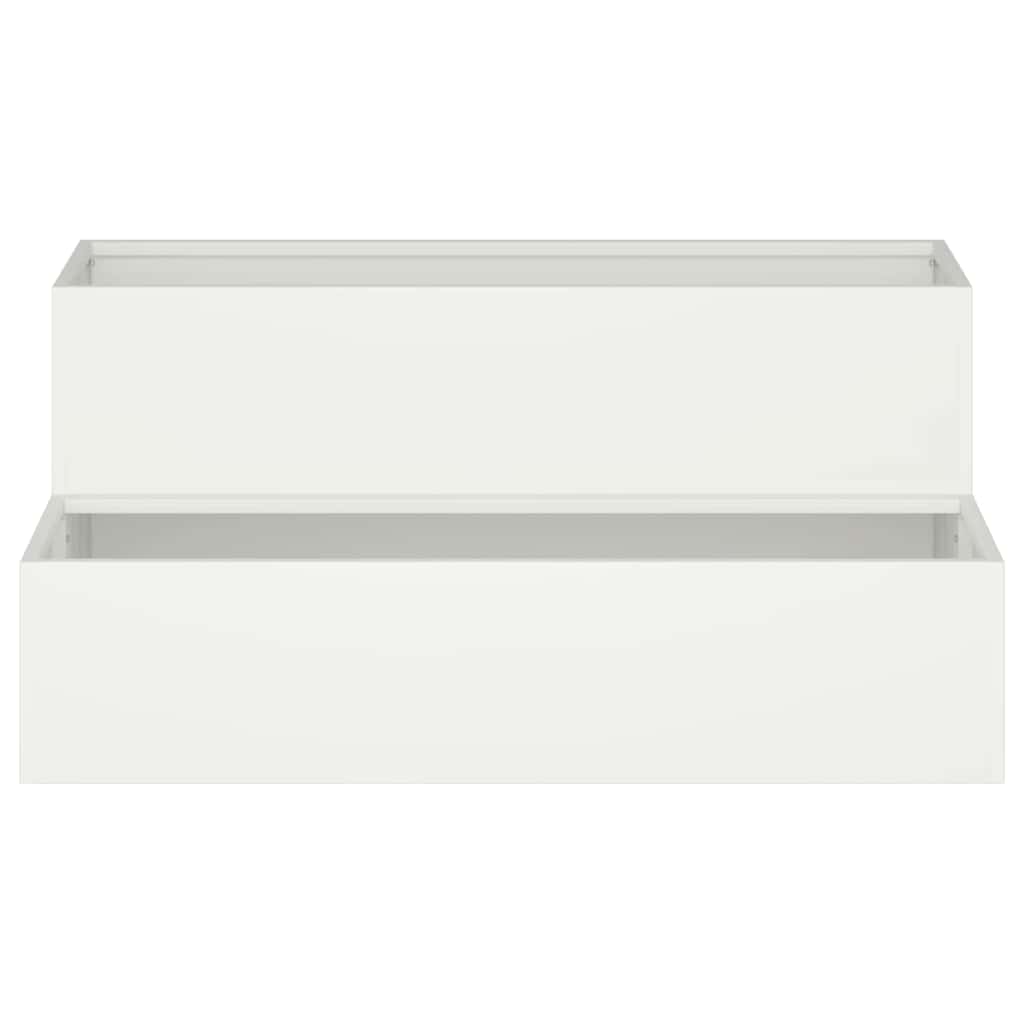 Vaso da giardino Bianco 100 x 60 x 45 cm Acciaio