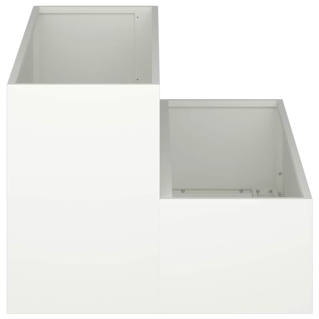 Vaso da giardino Bianco 100 x 60 x 45 cm Acciaio