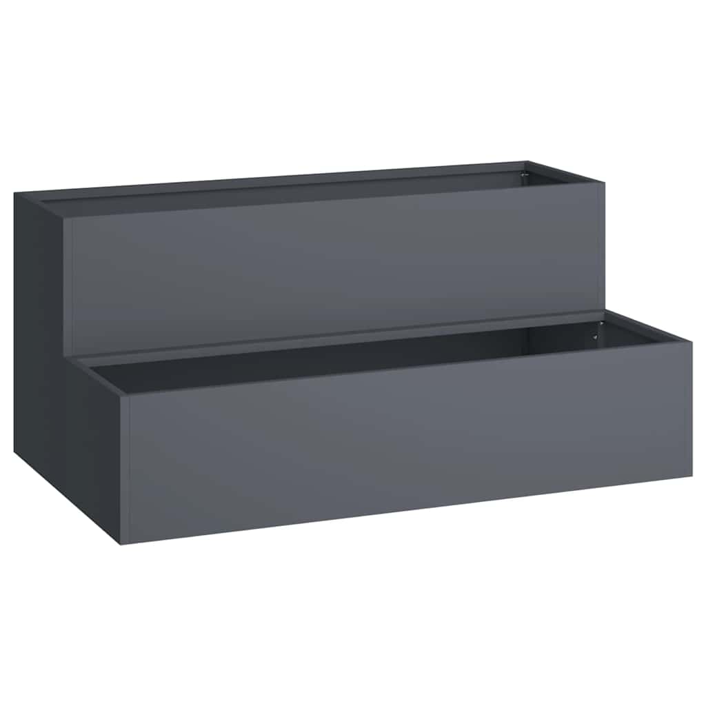 Vaso da giardino Antracite 100 x 60 x 45 cm Acciaio