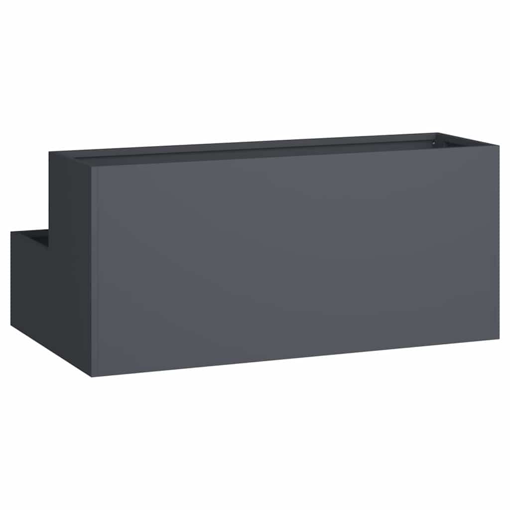 Vaso da giardino Antracite 100 x 60 x 45 cm Acciaio
