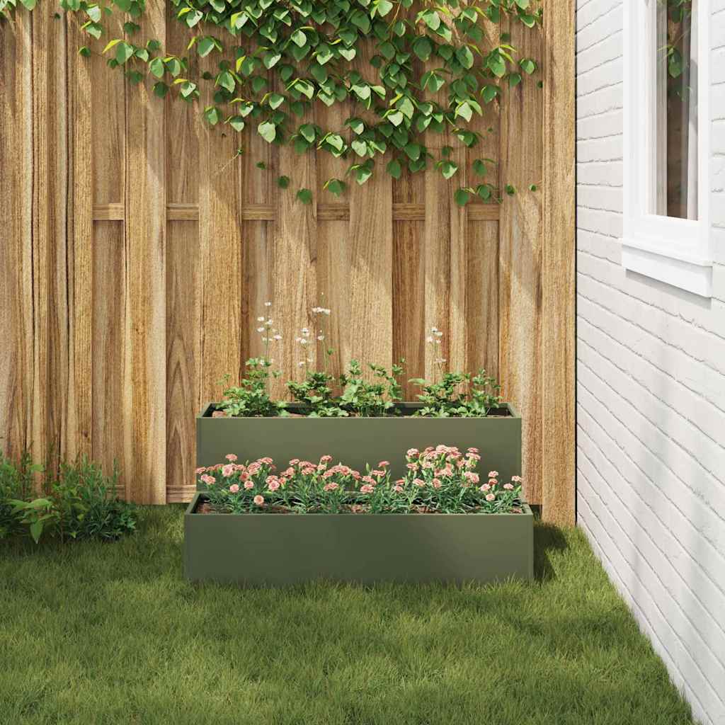 Vaso da giardino Oliver verde 100 x 60 x 45 cm Acciaio