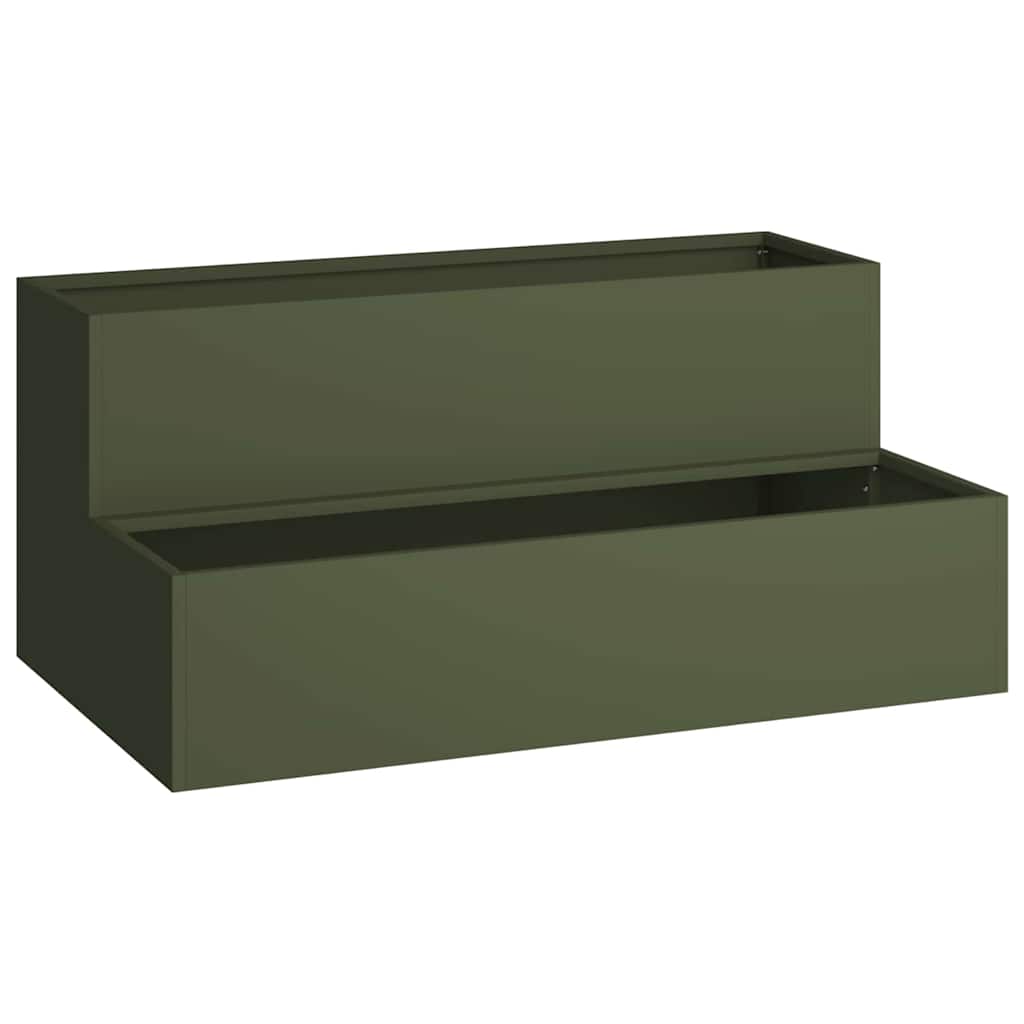 Vaso da giardino Oliver verde 100 x 60 x 45 cm Acciaio