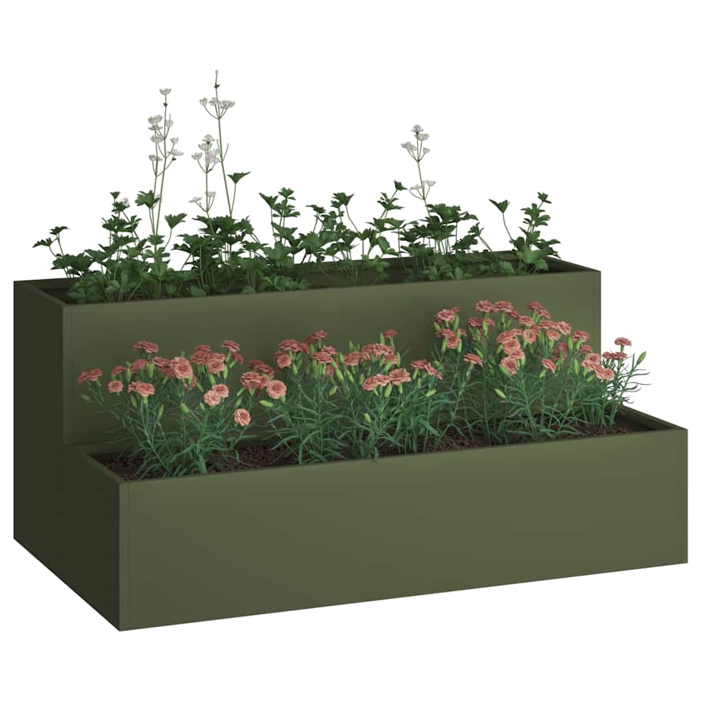 Vaso da giardino Oliver verde 100 x 60 x 45 cm Acciaio