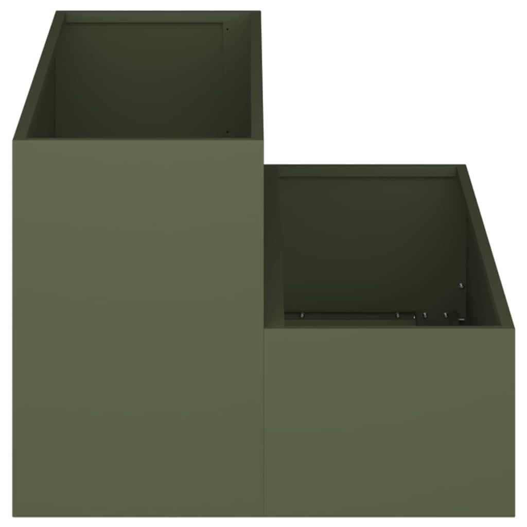 Vaso da giardino Oliver verde 100 x 60 x 45 cm Acciaio