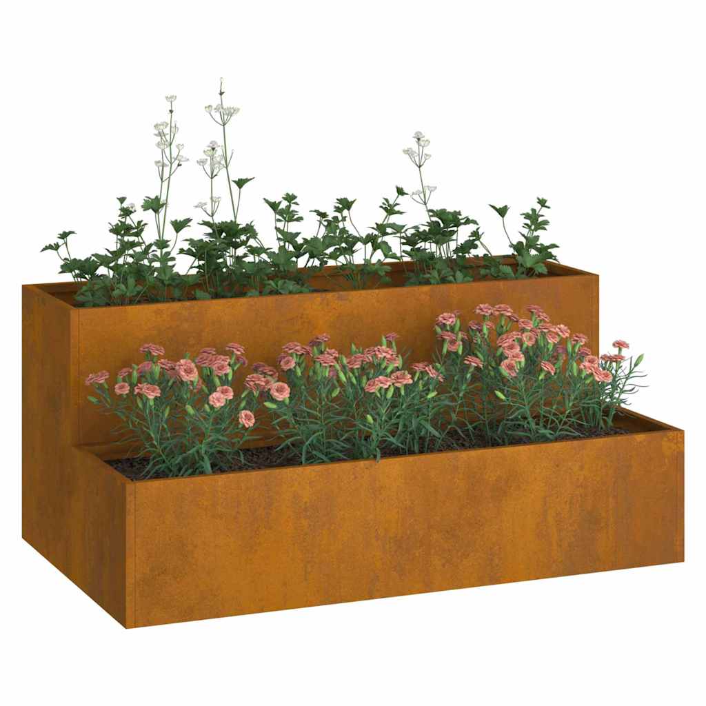 Vaso da giardino Ruggine 100 x 60 x 45 cm acciaio corten
