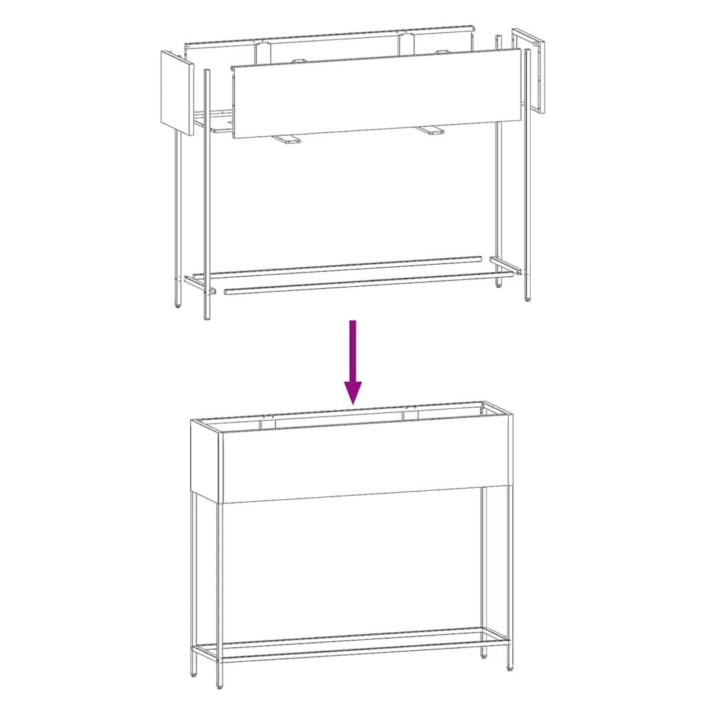 Vaso da Giardino Rialzato Oliver verde 100 x 26 x 82 cm Acciaio