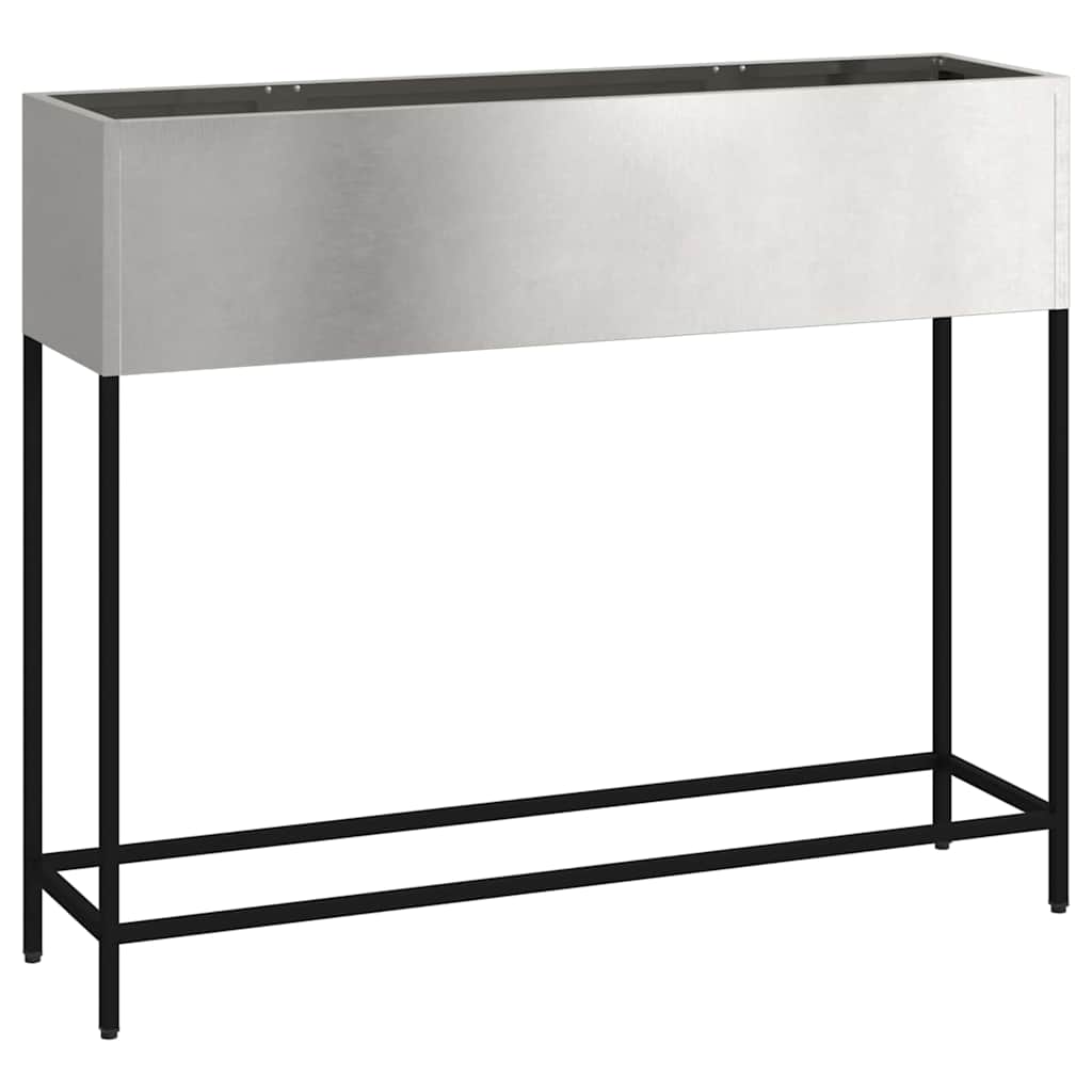 Vaso da Giardino Rialzato Argento 100 x 26 x 82 cm
