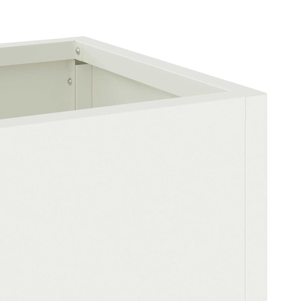 Vaso da Giardino Rialzato Bianco 60 x 26 x 45 cm Acciaio