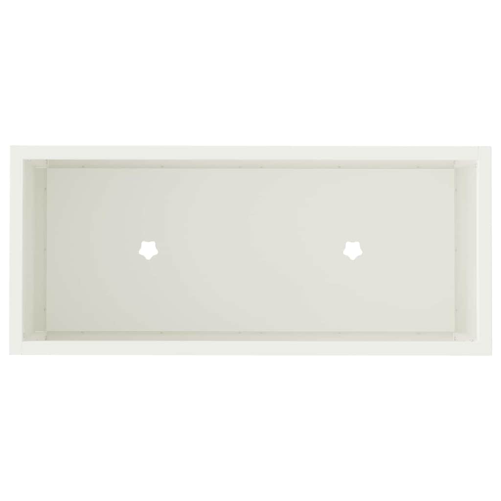 Vaso da Giardino Rialzato Bianco 60 x 26 x 45 cm Acciaio