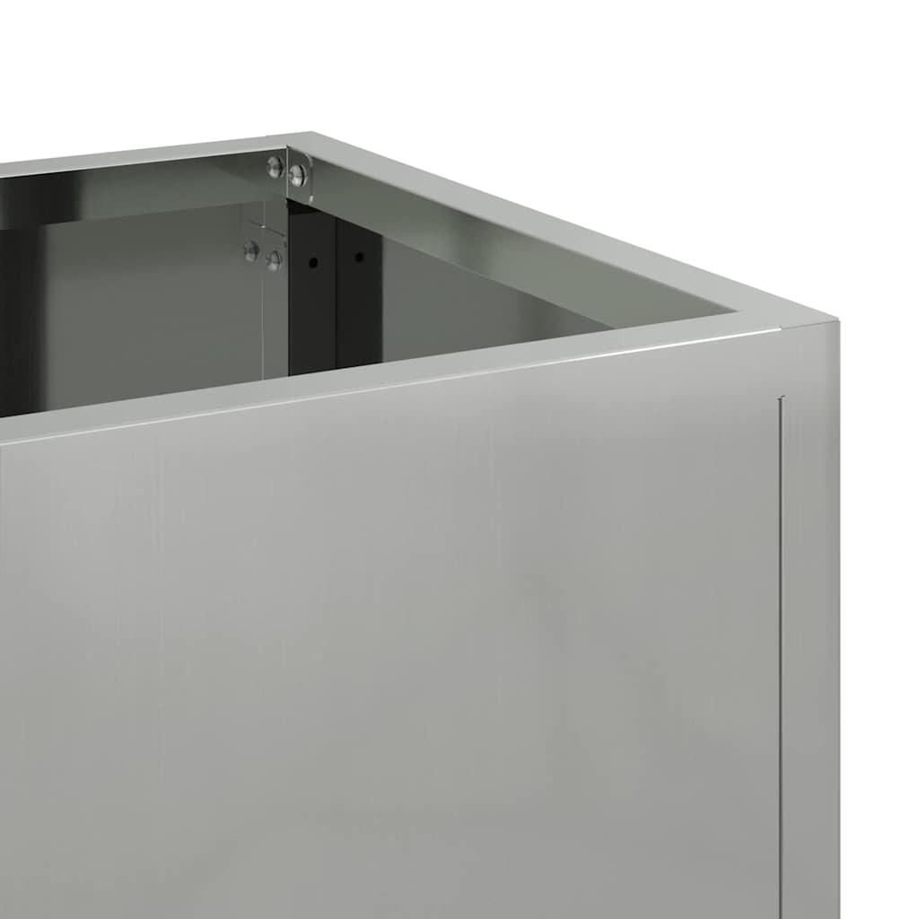 Vaso da Giardino Rialzato Argento 60 x 26 x 45 cm