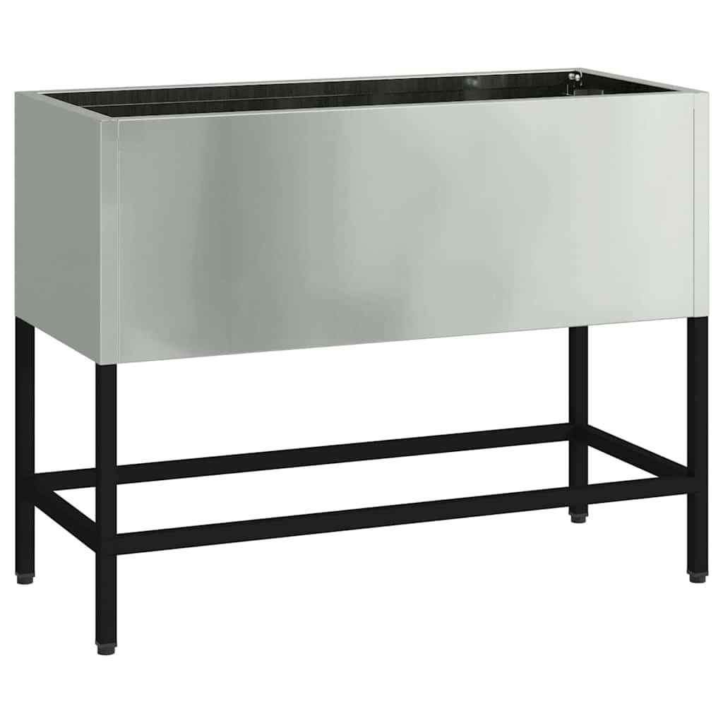 Vaso da Giardino Rialzato Argento 60 x 26 x 45 cm