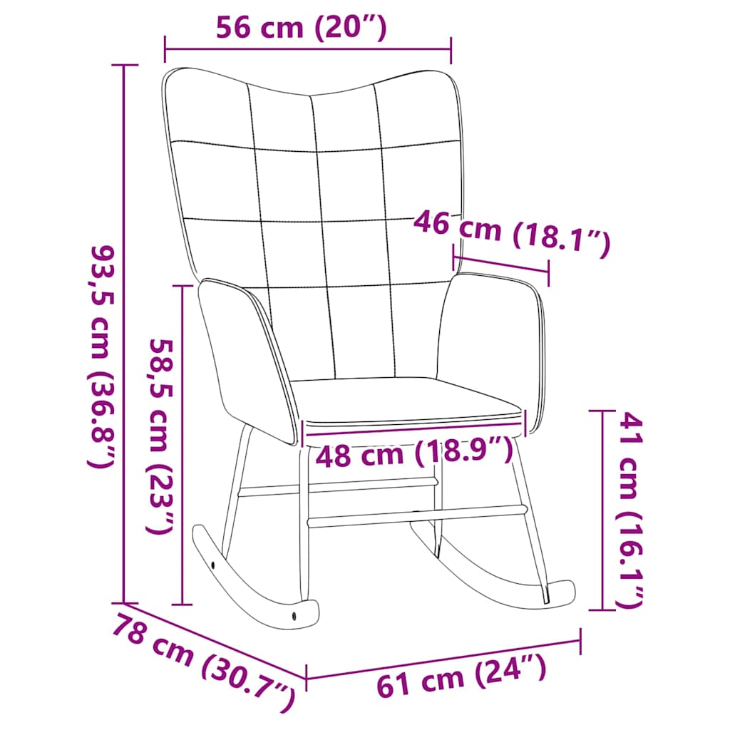 Sedia rilassante Crema 61 x 78 x 98 cm Tessuto