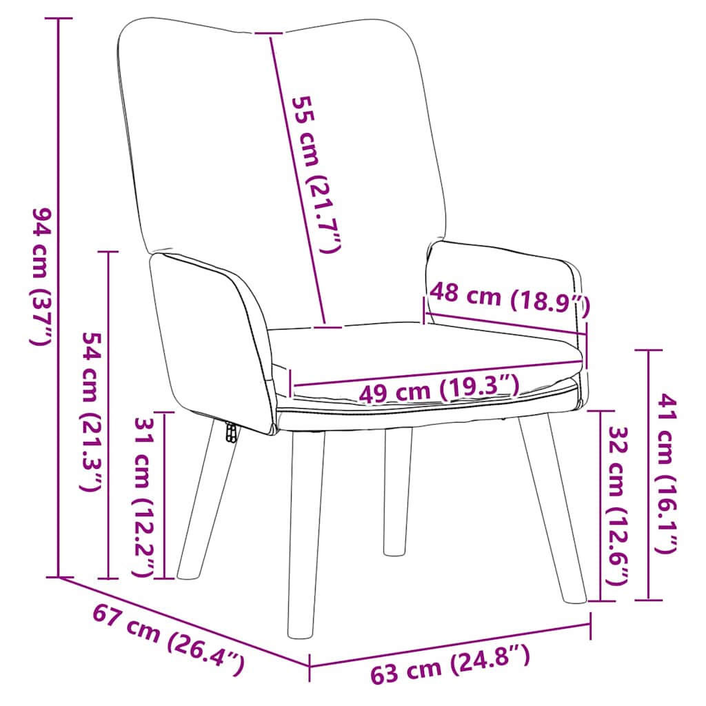 Sedia rilassante Rosa 63 x 67 x 94 cm Tessuto