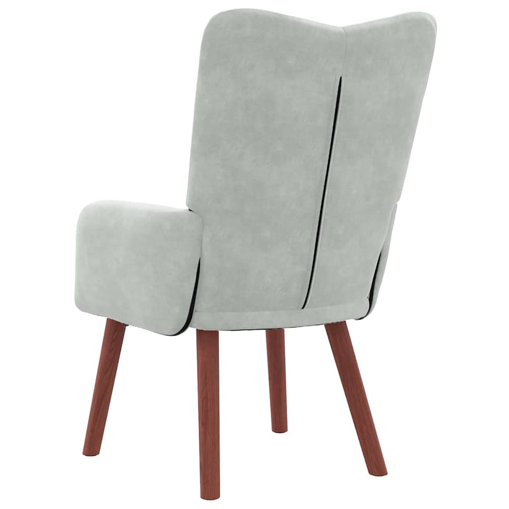 Sedia rilassante Grigio chiaro 63 x 67 x 94 cm Velluto