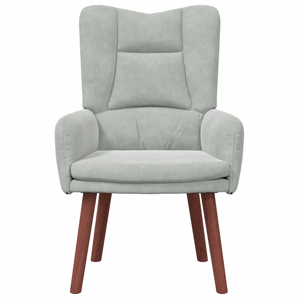Sedia rilassante Grigio chiaro 63 x 67 x 94 cm Velluto
