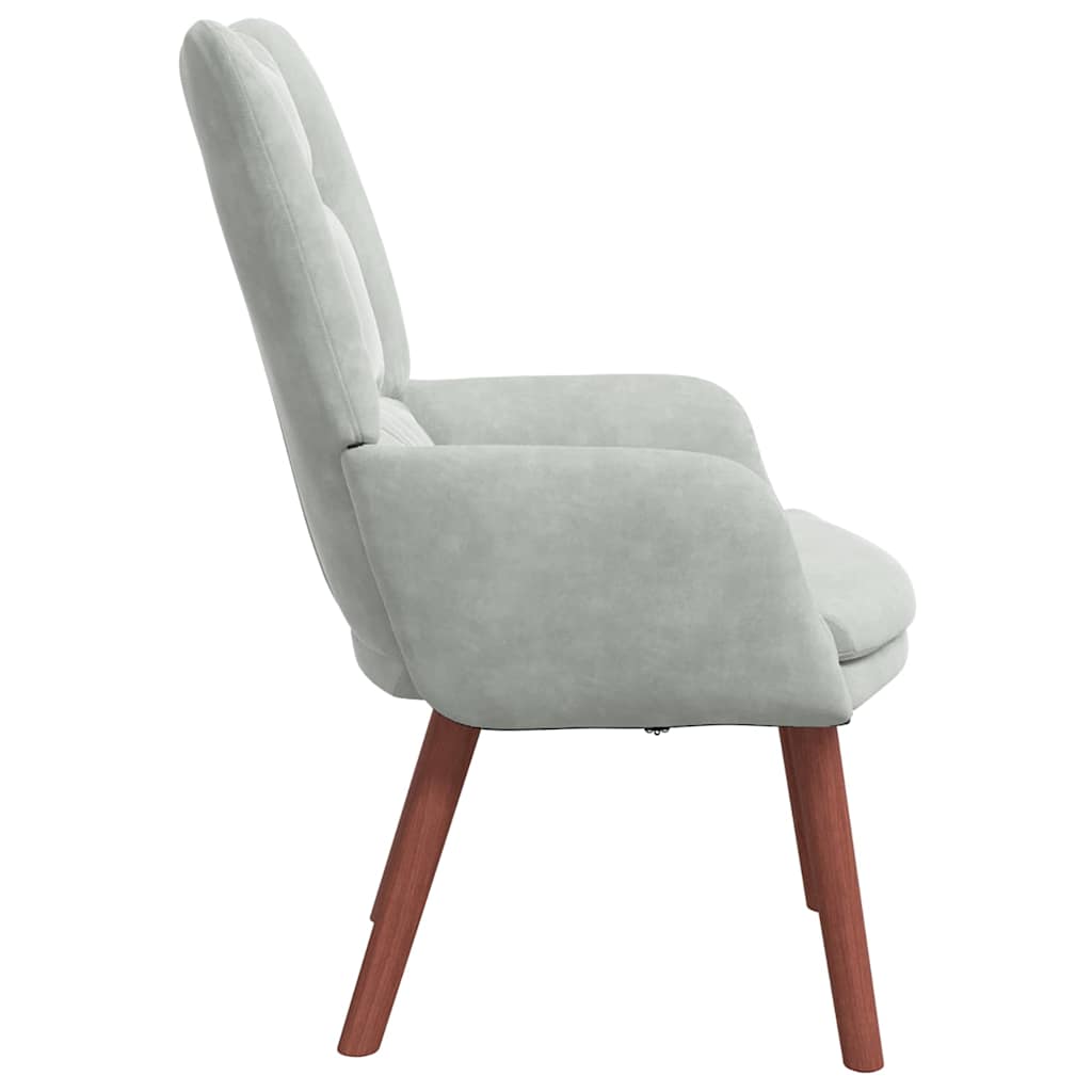 Sedia rilassante Grigio chiaro 63 x 67 x 94 cm Velluto