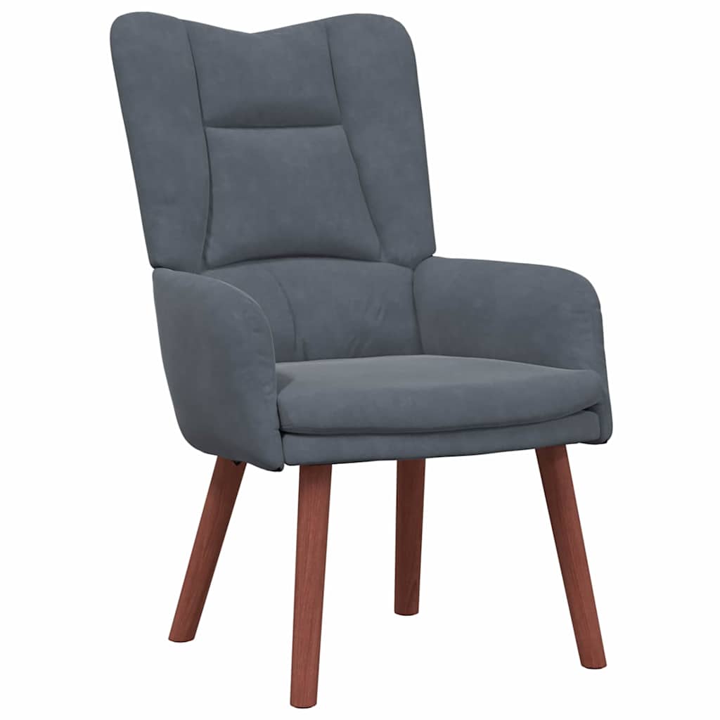Sedia rilassante Grigio scuro 63 x 67 x 94 cm Velluto