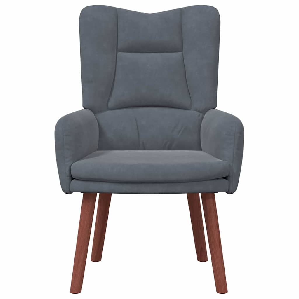 Sedia rilassante Grigio scuro 63 x 67 x 94 cm Velluto