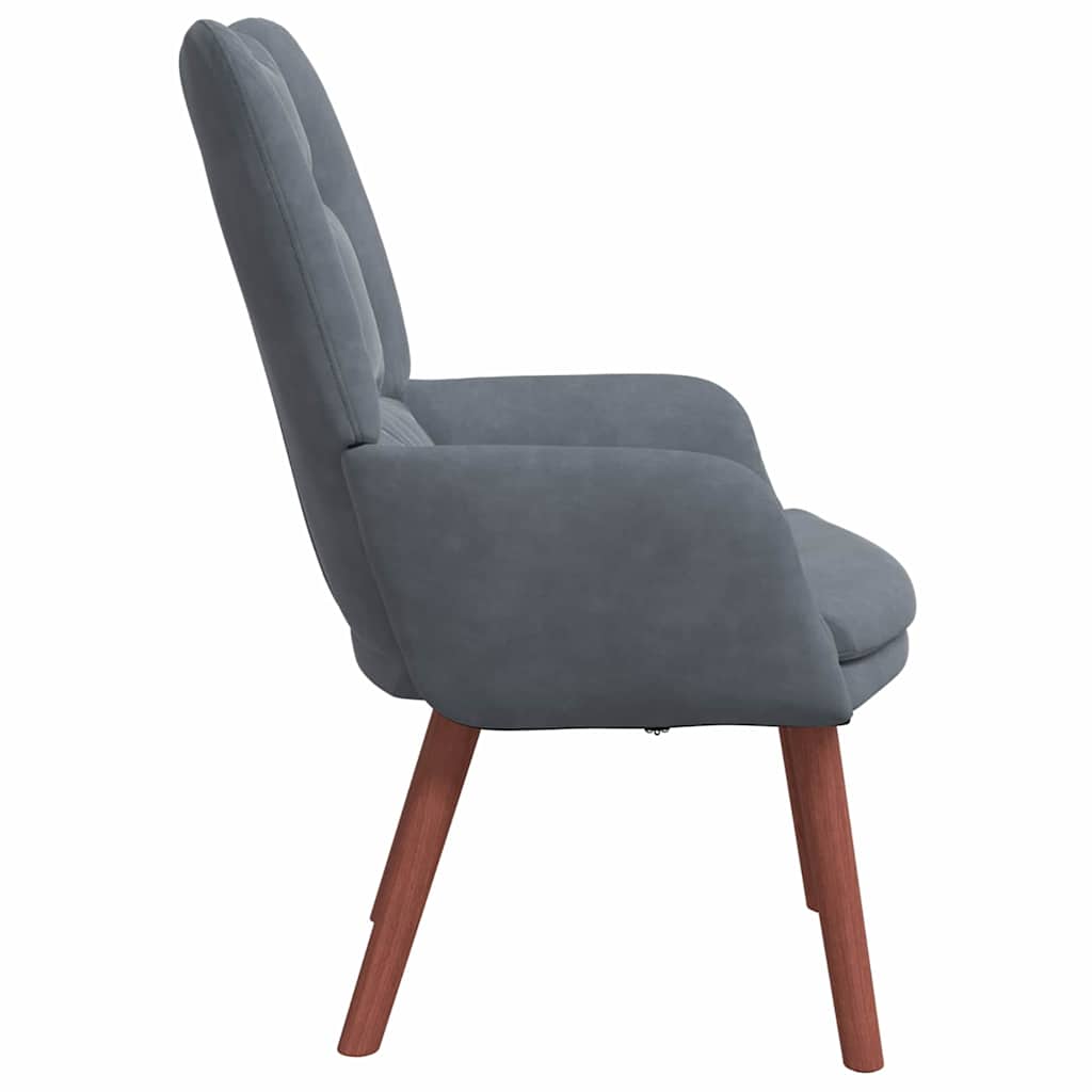 Sedia rilassante Grigio scuro 63 x 67 x 94 cm Velluto