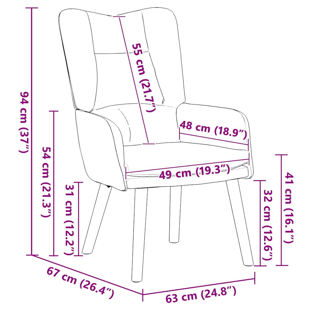 Sedia rilassante Grigio scuro 63 x 67 x 94 cm Velluto