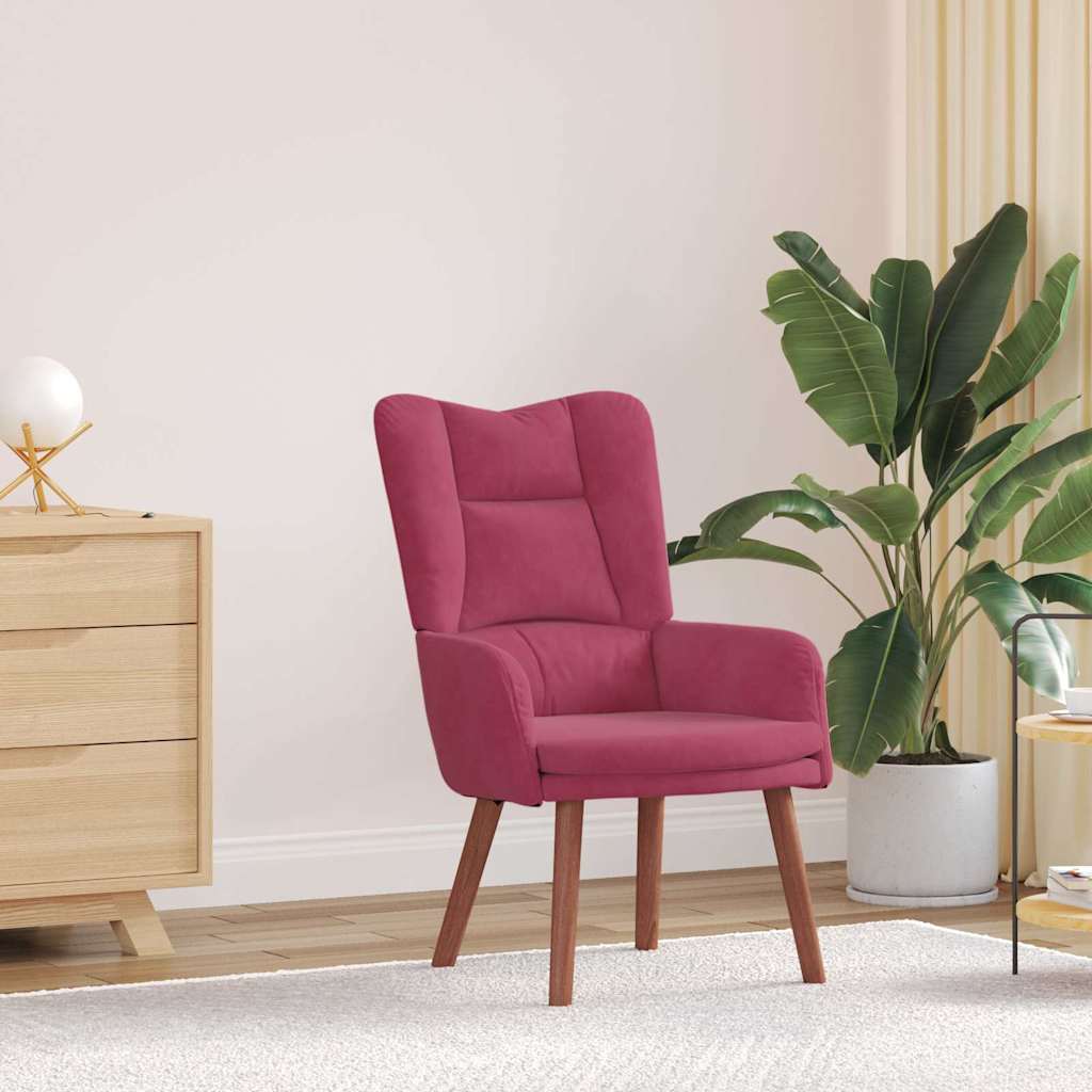 Sedia rilassante Rosso vino 63 x 67 x 94 cm Velluto