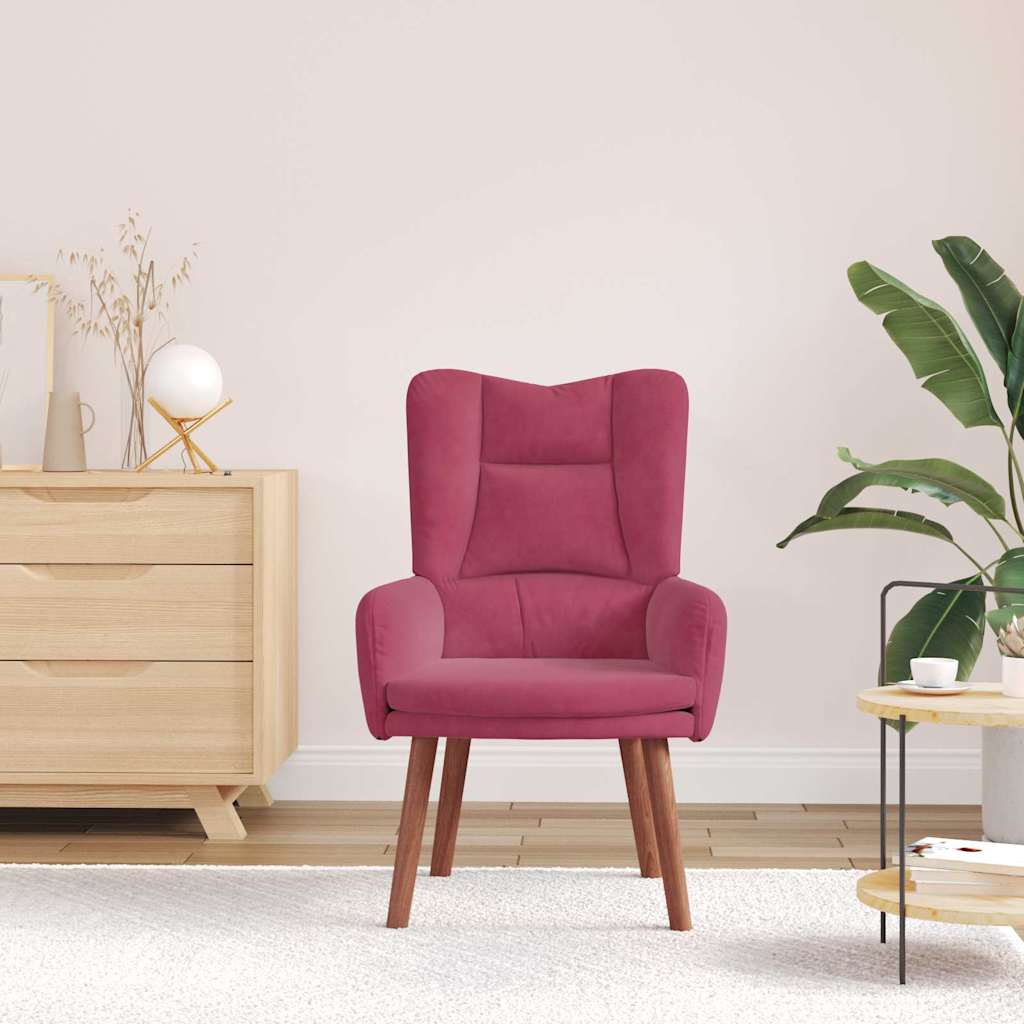 Sedia rilassante Rosso vino 63 x 67 x 94 cm Velluto