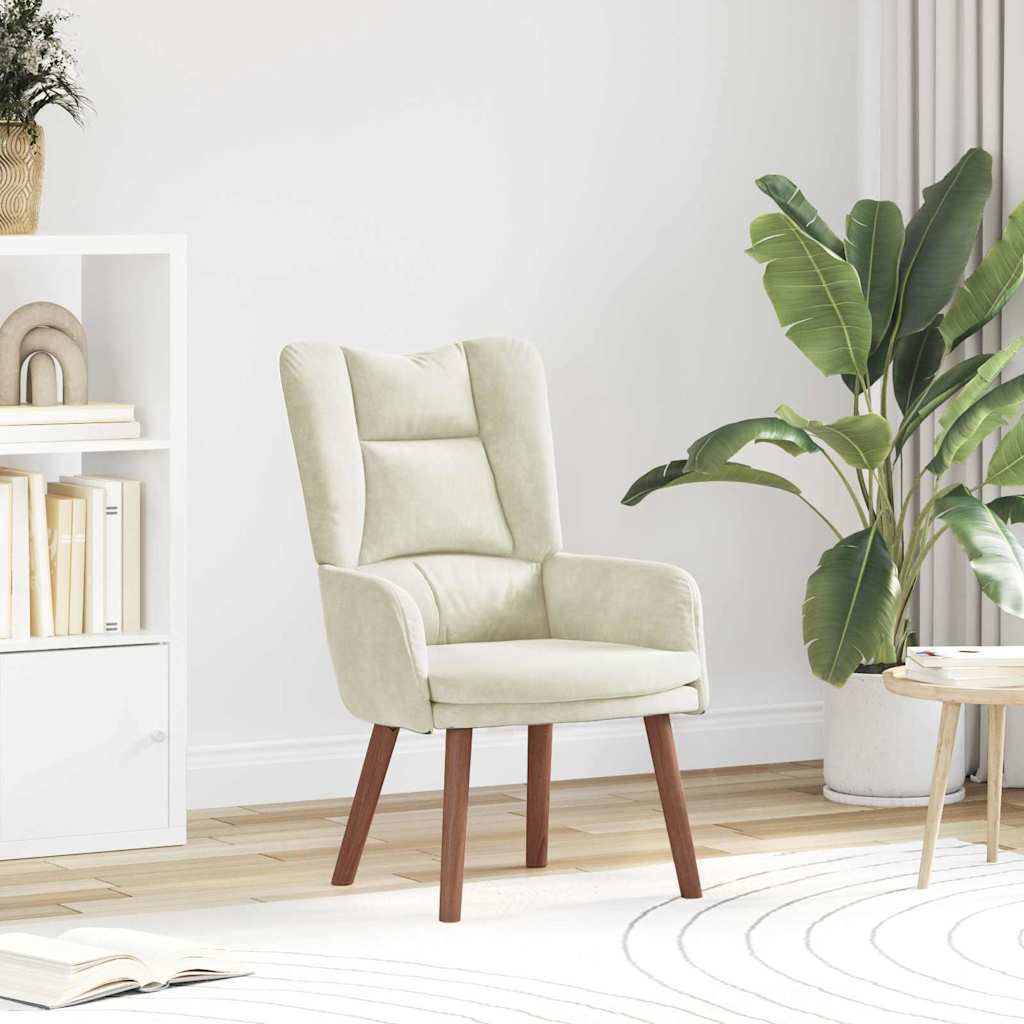 Sedia rilassante Crema 63 x 67 x 94 cm Velluto