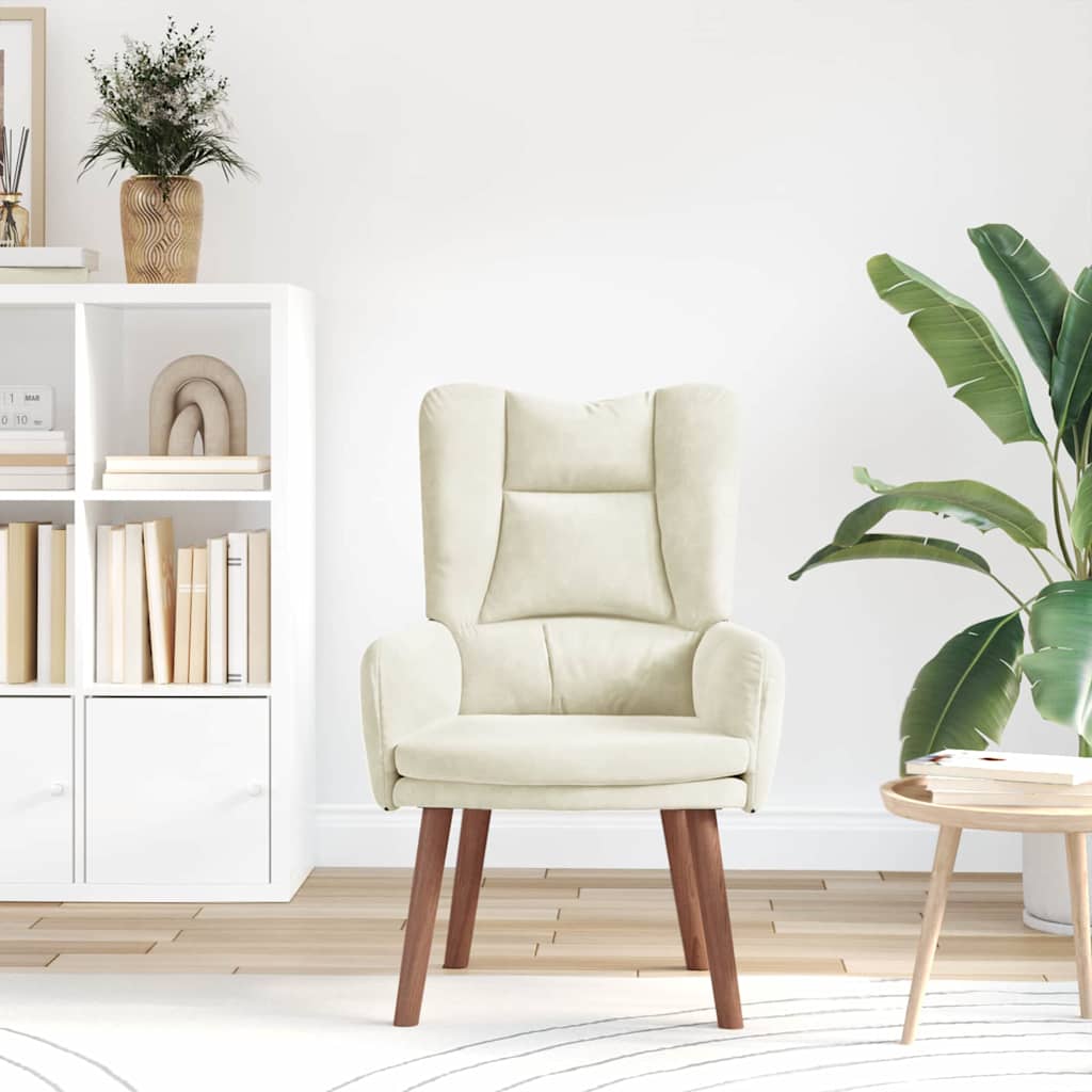 Sedia rilassante Crema 63 x 67 x 94 cm Velluto