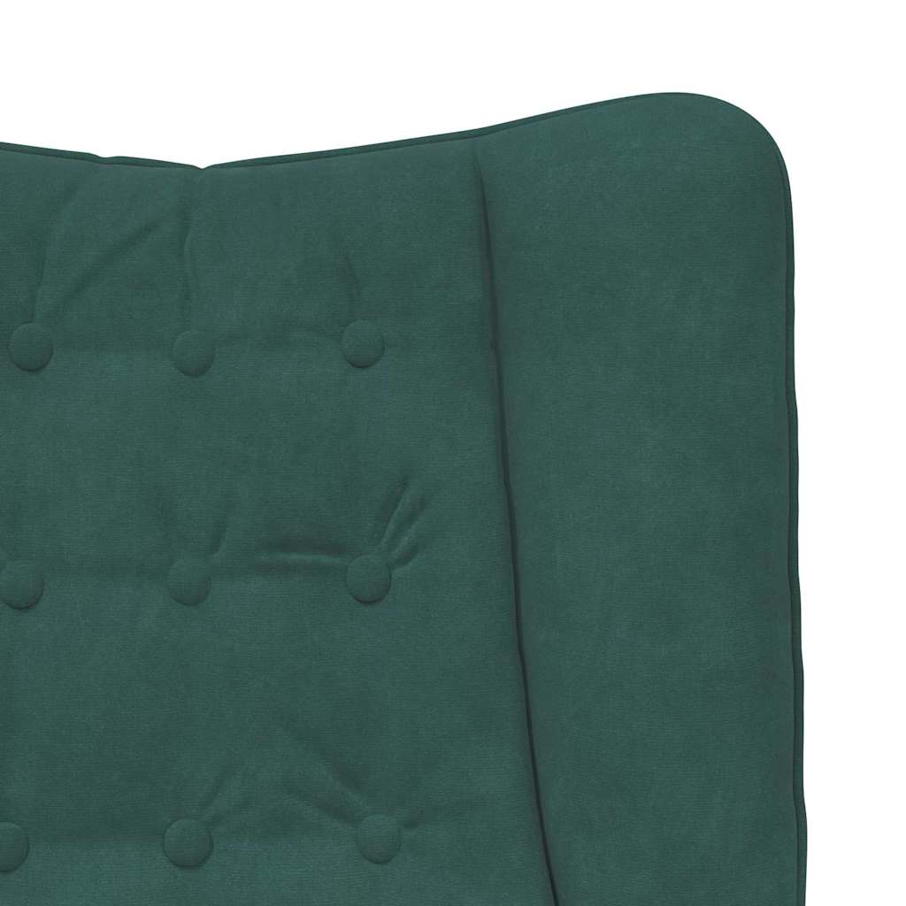 Sedia rilassante Verde scuro 63 x 67 x 94 cm Velluto