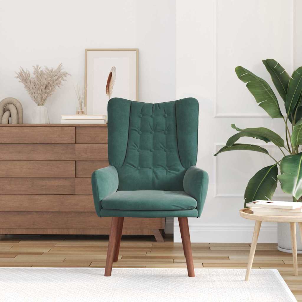 Sedia rilassante Verde scuro 63 x 67 x 94 cm Velluto