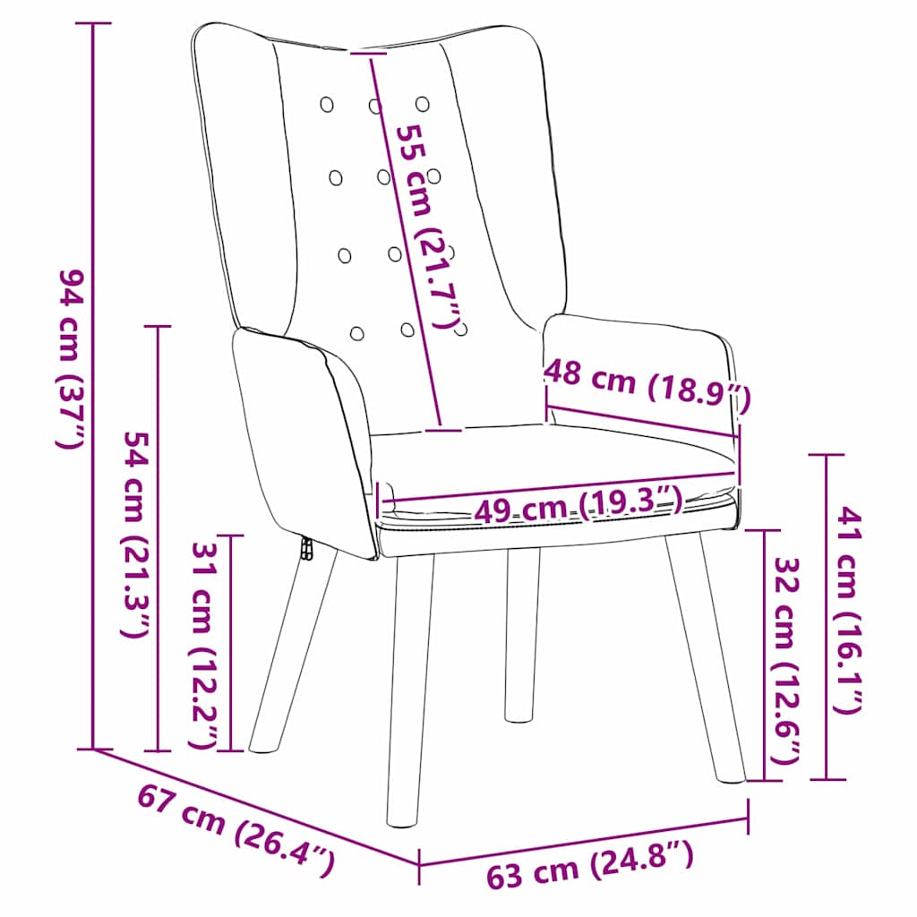 Sedia rilassante Rosa 63 x 67 x 94 cm Velluto