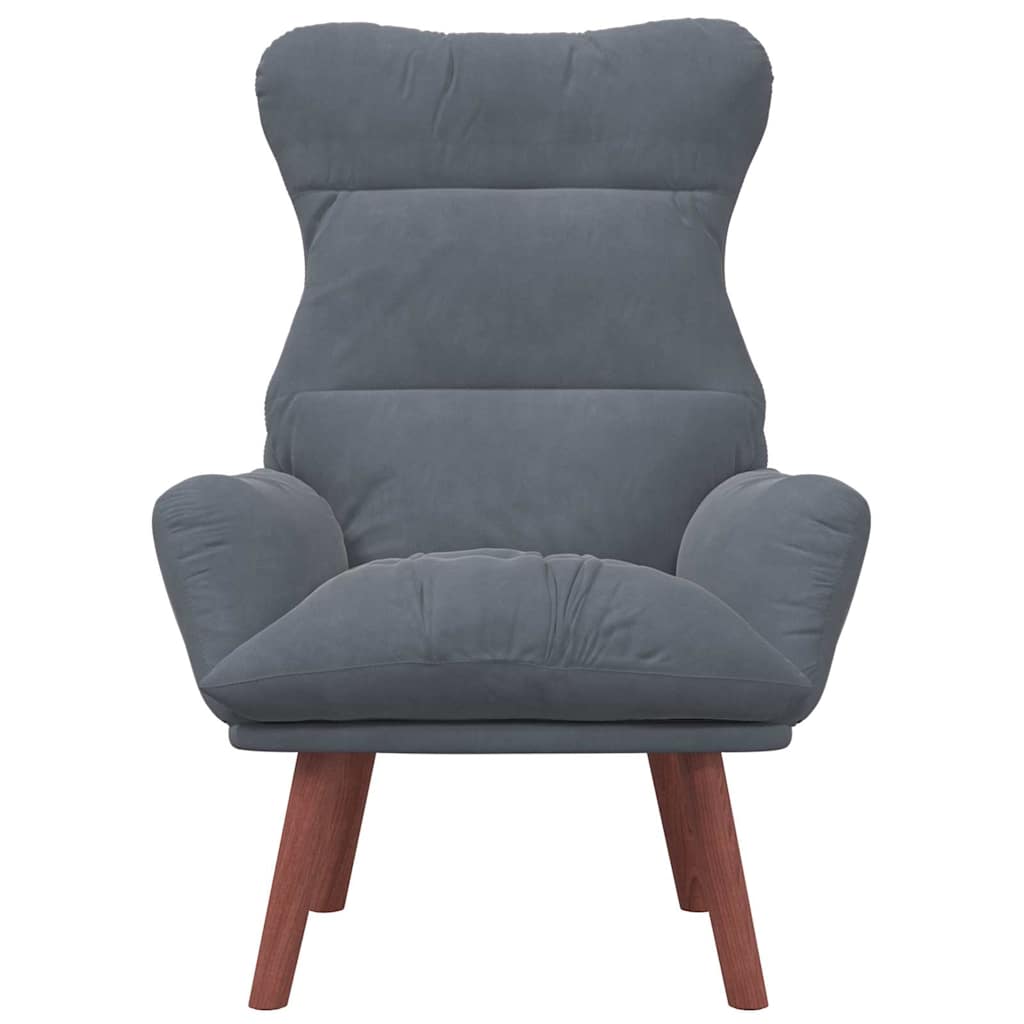 Sedia rilassante Grigio scuro 69 x 74 x 93 cm Velluto