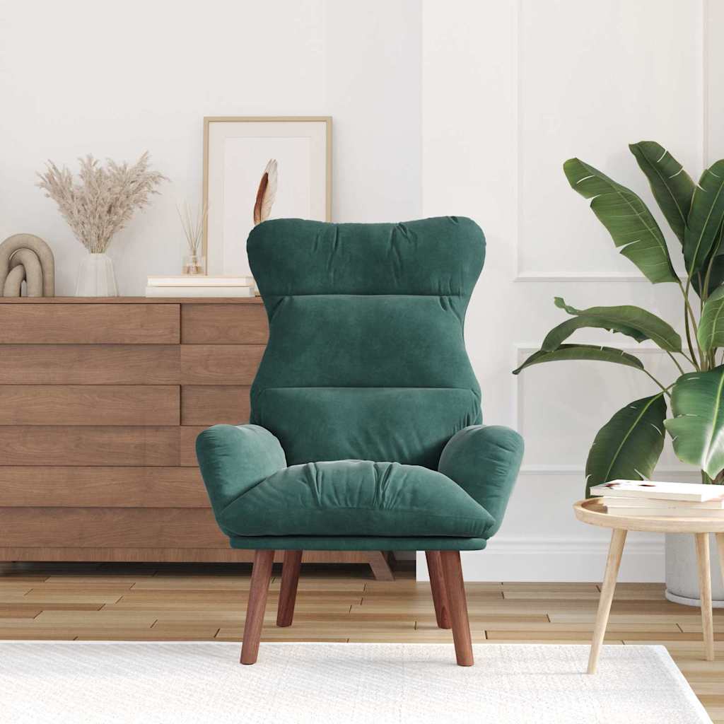 Sedia rilassante Verde scuro 69 x 74 x 93 cm Velluto