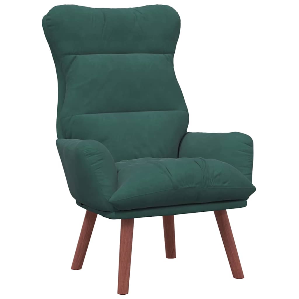 Sedia rilassante Verde scuro 69 x 74 x 93 cm Velluto