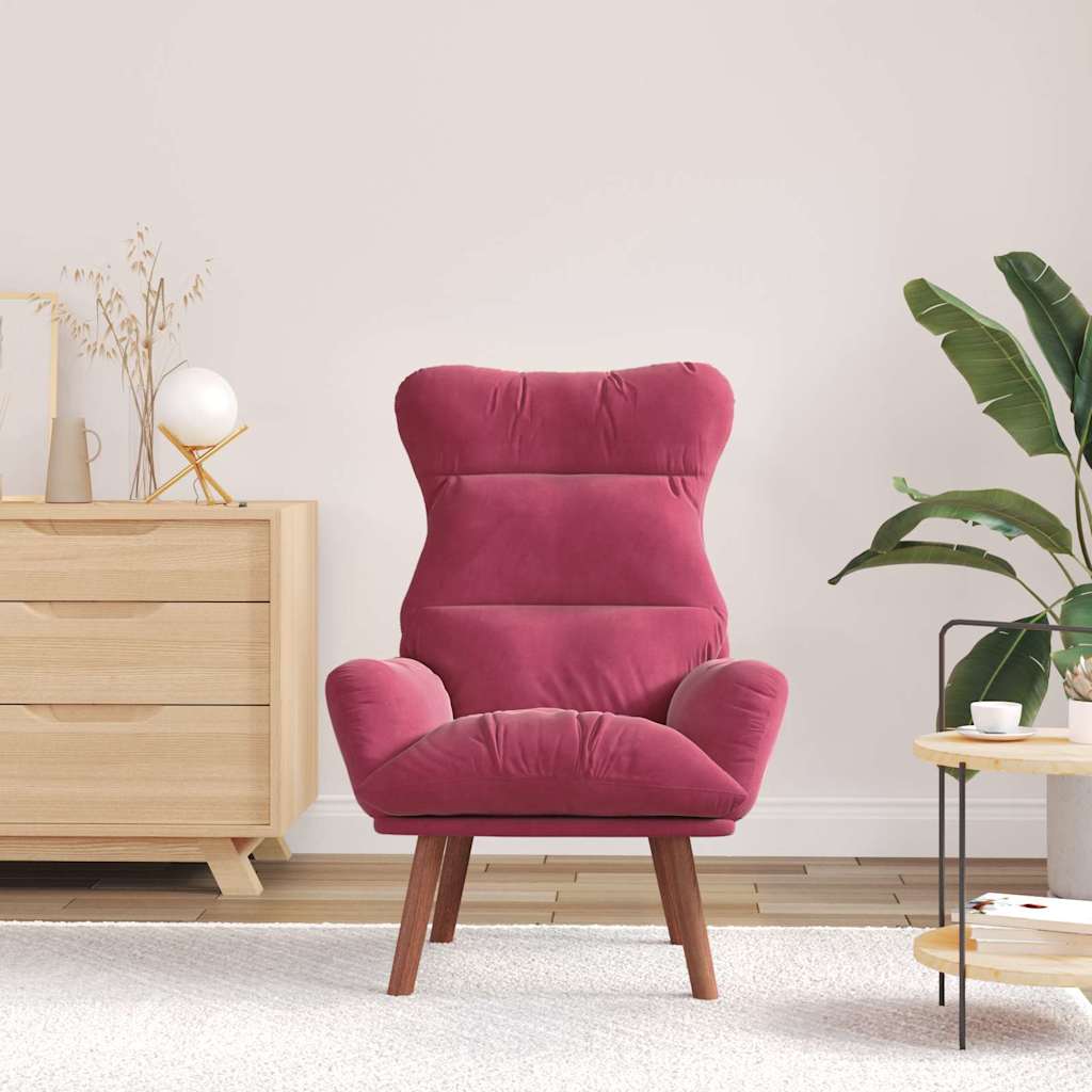 Sedia rilassante Rosso Vino 69 x 74 x 93 cm Velluto