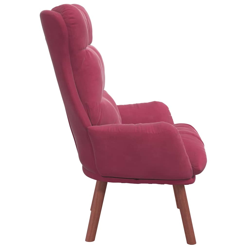 Sedia rilassante Rosso Vino 69 x 74 x 93 cm Velluto