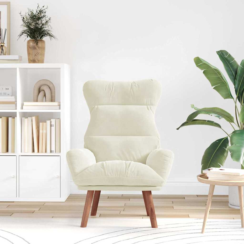 Sedia rilassante Crema 69 x 74 x 93 cm Velluto