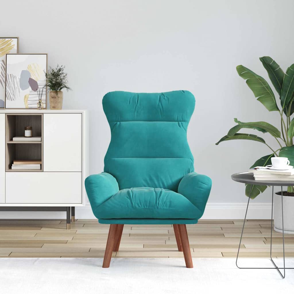 Sedia rilassante Turchese 69 x 74 x 93 cm Velluto