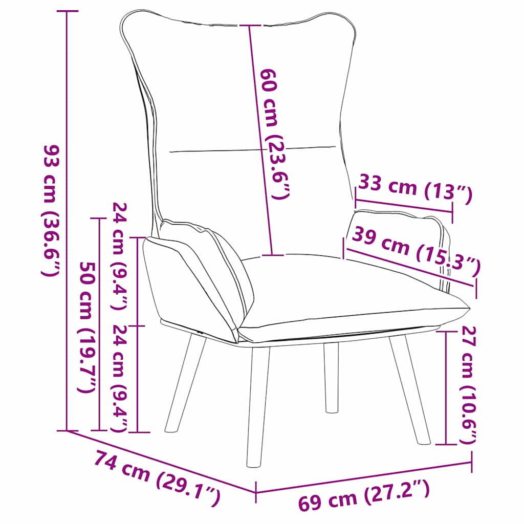 poltrona Bianco 69 x 74 x 93 cm Pelle Artificiale | homemem39