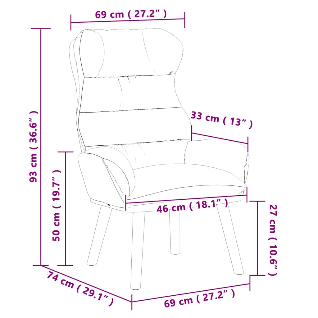 Sedia rilassante Rosa 69 x 74 x 93 cm Tessuto