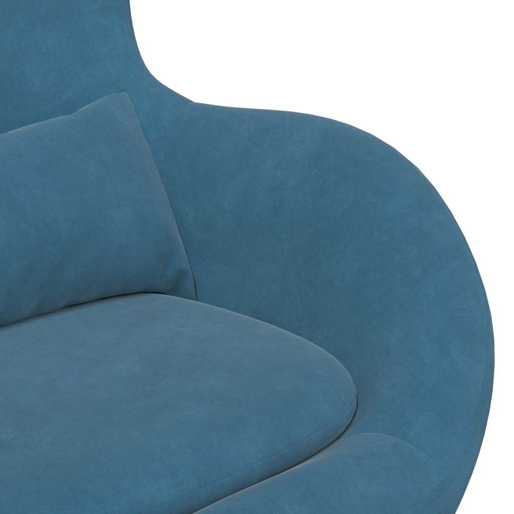 Poltrona uovo 2 pcs Blu 63 x 73 x 90 cm Velluto