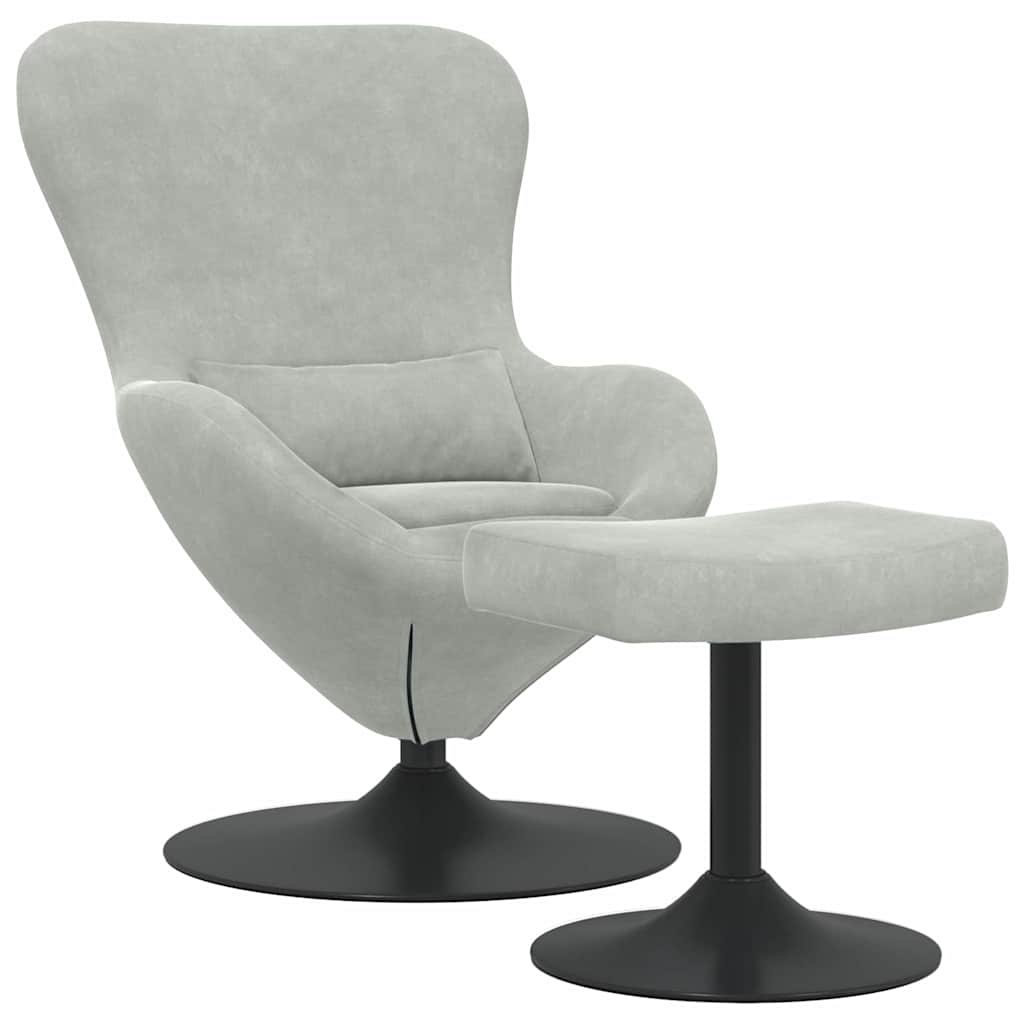 Poltrona uovo 2 pcs Grigio chiaro 63 x 73 x 90 cm Velluto