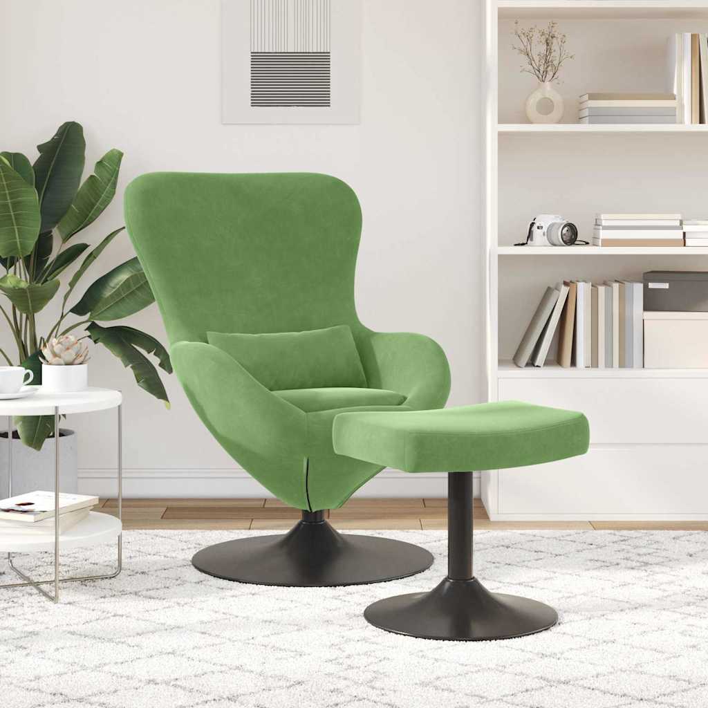 Poltrona uovo 2 pcs Verde chiaro 63 x 73 x 90 cm Velluto
