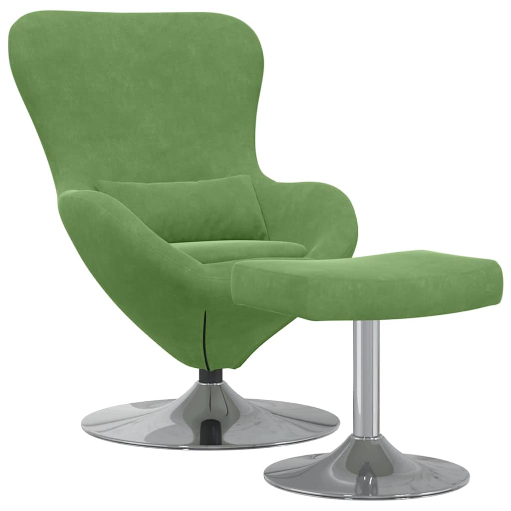 Poltrona uovo 2 pcs Verde chiaro 63 x 73 x 90 cm Velluto