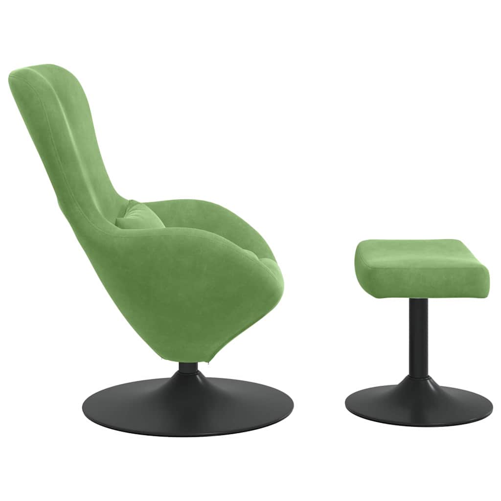 Poltrona uovo 2 pcs Verde chiaro 63 x 73 x 90 cm Velluto