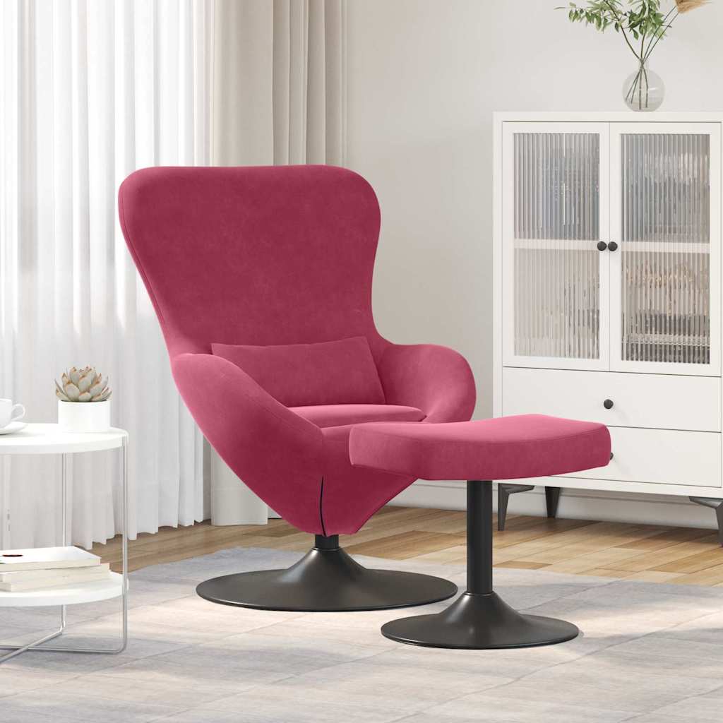 Poltrona uovo 2 pcs Rosso vino 63 x 73 x 90 cm Velluto